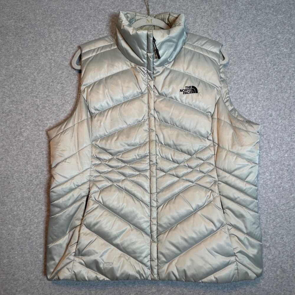 The North Face Aconcagua Puffer Vest Womens M Silver 550 Down Gorpcore NF0A2TDS